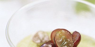 <p>The perfect finishing touch for soups, garnishes provide color, textural contrast, and a burst of fresh flavor. Our Grape Salsa, with its sharp mix of fennel and lemon, bridges the gap between sweet and savory. </p><br /><p><b>Recipe:</b> <a href="/recipefinder/green-pea-soup-grape-salsa-3462"><b>Fresh Green Pea Soup with Grape Salsa</b></a></p>