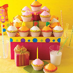 <p>A rainbow of colored sprinkles and tinted vanilla frosting makes these basic birthday cupcakes feel fun and fresh.</p><br /><p><b>Recipe:</b> <a href="/recipefinder/happy-birthday-cupcakes-121907"><b>Happy Birthday Cupcakes</b></a></p>
