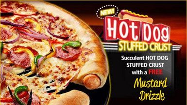 Pizza Hut Hot Dog Stuffed Crust Pizza