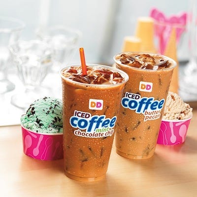 Baskin Robbins Dunkin Donuts Iced Coffees