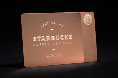 Starbucks Rose Gold Gift Card