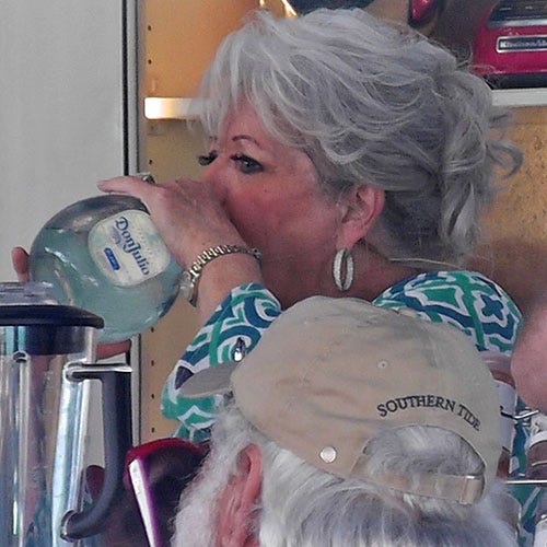 Paula Deen Drinking Tequila
