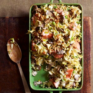 <p>This veggie-packed version of tuna noodle casserole is loaded with chunks of seafood-counter salmon for a Mediterranean-inspired upgrade that's flavored with leeks, mushrooms, and herbs. </p>
<p><strong>Recipe: <a href="http://gogonow.org/recipefinder/salmon-noodle-bake-recipe-ghk0111%22 target="_blank">Salmon Noodle Bake</a></strong></p>