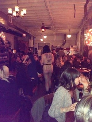 Naked waitress at Roberta's