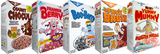 Monsters Cereals All 5 General Mills Halloween Cereals Available This