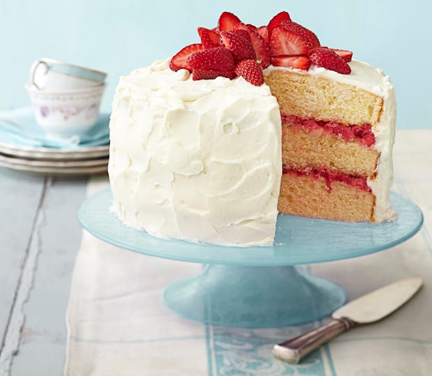 Strawberry Rhubarb Layer Cake