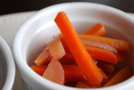 Food, Root vegetable, Produce, Carrot, Vegetable, Dishware, Tableware, Baby carrot, Orange, Ingredient, 