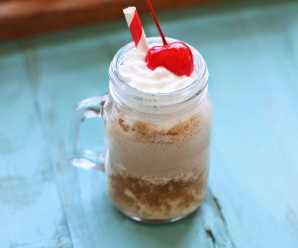 rum and coke ice cream floats