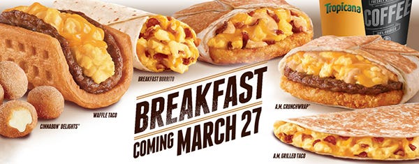 taco bell breakfast menu