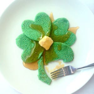 Four Leaf Clover Pancakes Plate