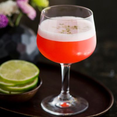 This colorful cocktail from Marc Forgione uses fresh, spring rhubarb.
 Recipe: Spring Gin Rhubarb
