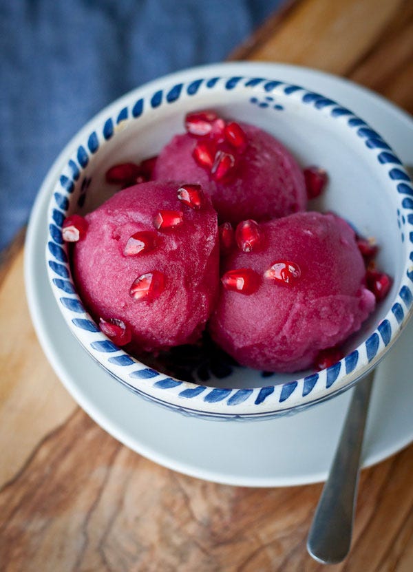 pomegranate ginger sorbet