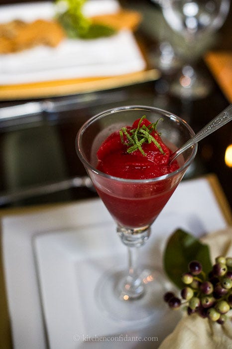 strawberry cointreau sorbet