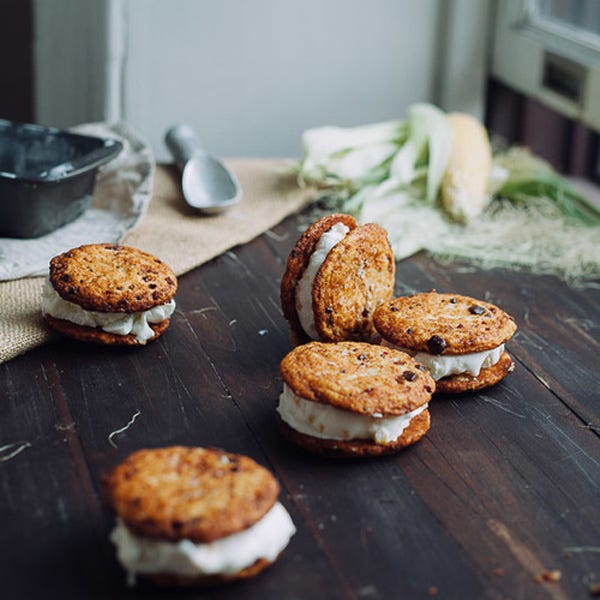 Bacon and Sweet Corn Ice Cream Sandwiches