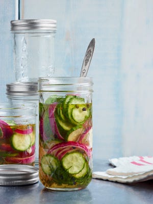 <p>"'Beit Alpha' isn't your usual pickling cucumber, but it's perfect for this eat-right-away snack." <em>—Deborah Madison, author of Seasonal Fruit Desserts</em></p>
<p><strong>Recipe:</strong> <a href="http://www.countryliving.com/recipefinder/quick-sweet-pickles-recipe-clv0412" target="_blank">Quick Sweet Pickles</a></p>