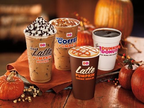 pumpkin items at dunkin donuts