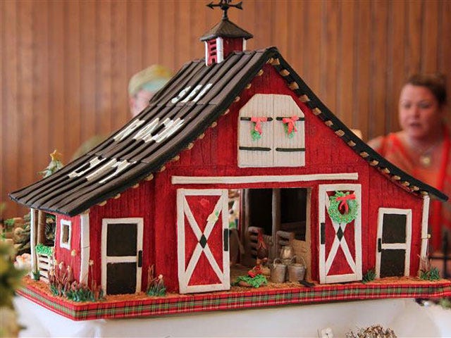 Window, House, Christmas decoration, Place of worship, Christmas, Holy places, Toy, Creative arts, Cottage, Temple, 