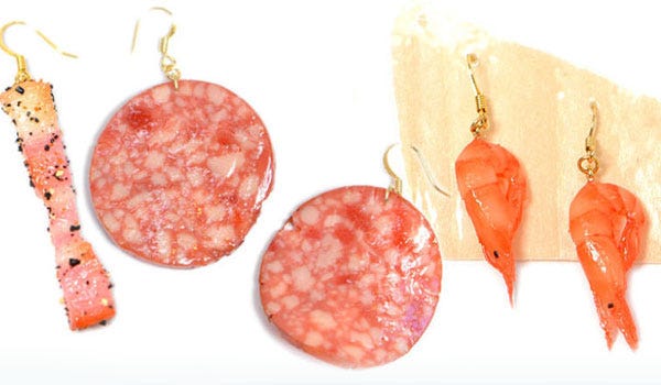 Meat Earrings