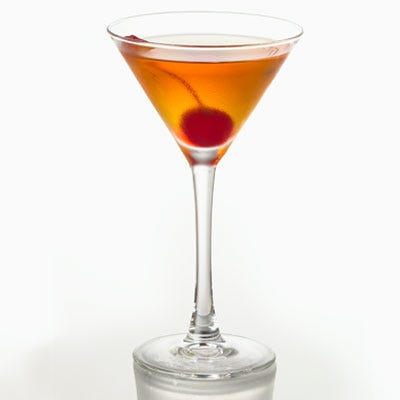 <p>Also known as the "Drinking Man's Cocktail," the Manhattan has a much-debated history, but everyone agrees the drink was indeed invented in New York City in the second half of the 1800s. Whiskey, sweet vermouth, and maraschino cherries are the unwavering ingredient list.</p><br /><p><b>Recipe: <a href="/recipefinder/bulleit-manhattan-bourbon-cocktails" target="_blank">Manhattan</a></b></p>