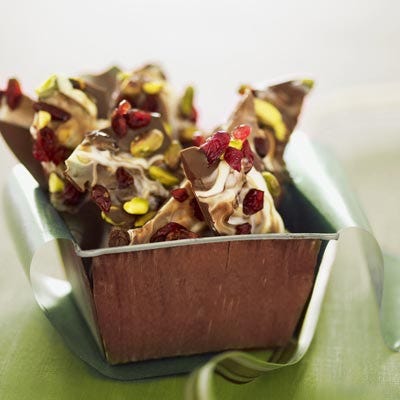 <p>Make sure to note on the gift tag to keep this tart and nutty chocolate bark refrigerated until ready to enjoy, but not longer than one month for best flavor.</p><br /><br /><p><a href="/recipefinder/pistachio-cherry-chocolate-bark-holiday" target="_blank"><b>Get this recipe!</b></a></p>