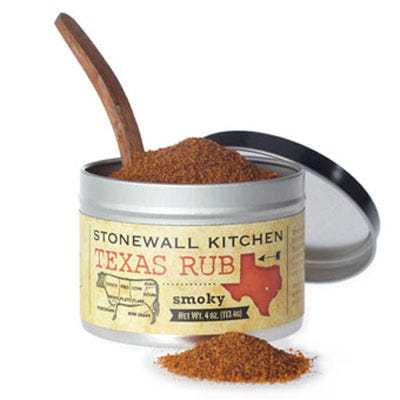 <p>With one little dusting, the master of the meat can turn those sirloins and ribs into gourmet creations. Mix and match a couple of flavors, such as the Texas Rub, the Chicken and Pork Rub, and the Espresso Rub. (<a href="http://www.stonewallkitchen.com/shop/speciality-foods/salts-spices.html" target="_blank">stonewallkitchen.com</a>, $7.50 each)</p>
