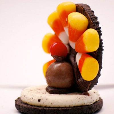 <b>Vital Components:</b> Whoppers malted milk ball head, Oreo cookie body, and candy corn feathers.
