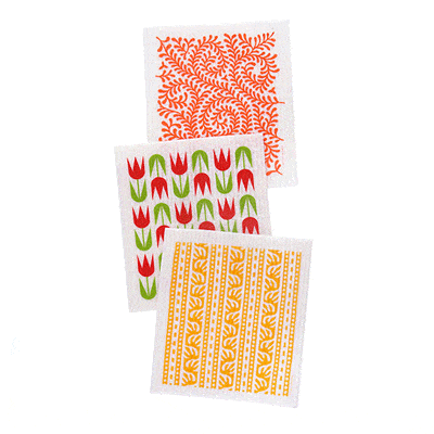 <p>Bright patterns for a hit of Scandinavian style when washing up.</p> <br /><p>Swedish Dishcloths, $7 each. Cose Nuove through <a 
href="http://www.iversonsimports.com"target="_blank">Iverson's Imports</a>, 800-688-1869.</p>
