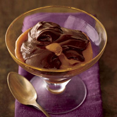 <p>Made without eggs, this pudding can be prepared right on your stovetop, then served up in an elegant champagne glass or classic coupe dish as shown here.
<br /><br />
<b>Recipe:</b> <a href="/recipefinder/deep-chocolate-pudding-clv0208" target="_blank"><b>Deep Chocolate Pudding</b></a></p>
