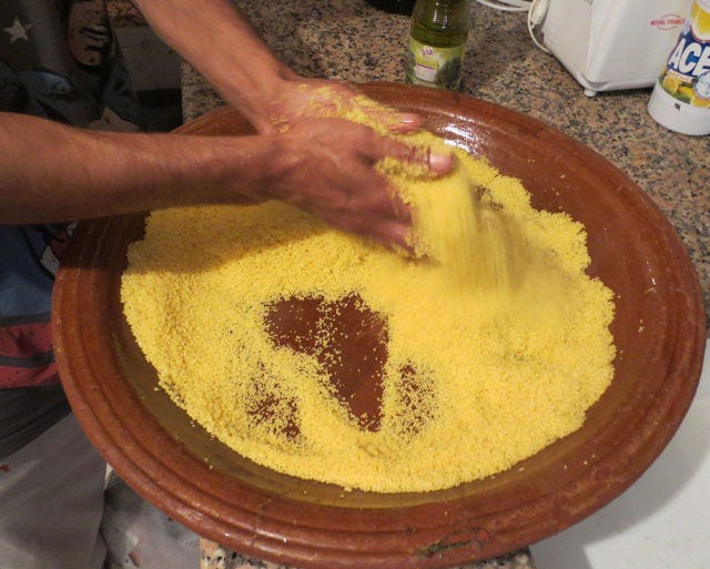 <b>Where</b> Morocco<br />
<p>If you think couscous cooks in only five minutes, then you haven't had the real deal, which must be steamed and fluffed with at least three separate times with an olive oil massage somewhere in between. And such lovingly prepared couscous can be found in homes and restaurants across the country on Fridays, a Muslim day of prayer. </p>
<p><strong>Try it at home with our recipe for </strong> <a href="http://gogonow.org/recipefinder/couscous-rutabaga-beef-stew-recipe-ew0212%22 target="_blank"><strong>Couscous with Rutabaga and Beef Stew</strong></a></p>
