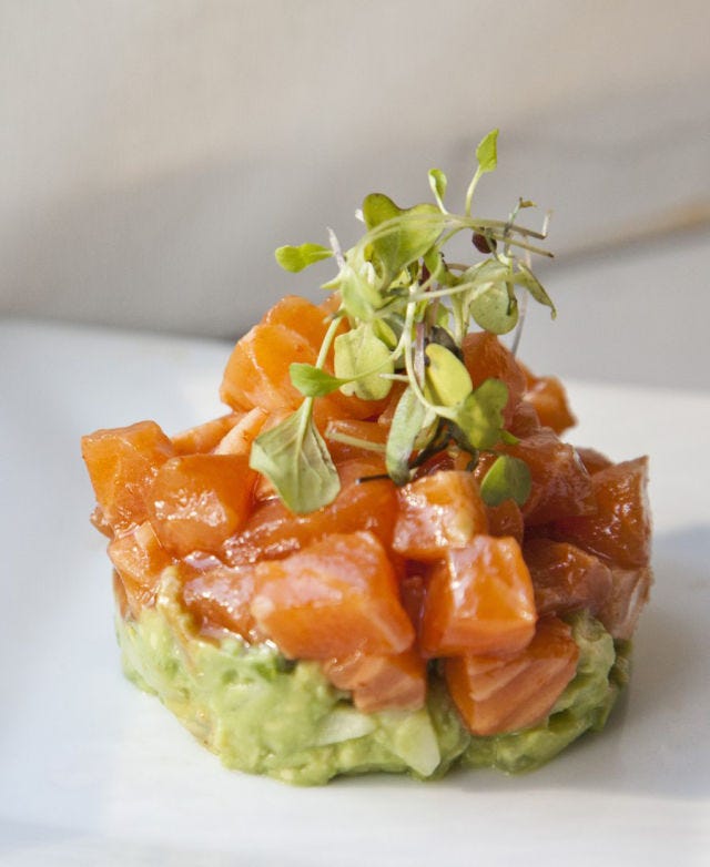 <p>Sushi fans, this one's for you. A simple Asian dressing allows the beauty of sushi grade salmon to shine only this preparation is nestled on a bed of avocado instead of rice. That's a pretty delicious swap if you ask us.</p>
<p><strong>Get the recipe from <a href="http://www.urbancookery.com/salmon-ceviche-avocado/" target="_blank">Urban Cookery</a>.</strong></p>