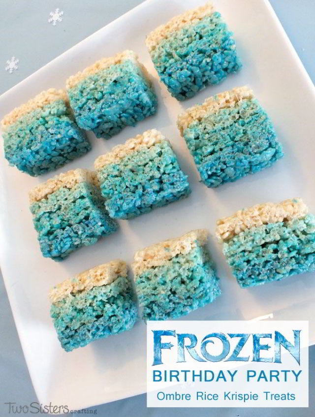<p></p>
<p><strong>Get the recipe from <a href="http://www.twosisterscrafting.com/disney-frozen-ombre-rice-krispie-treats/" target="_blank">Two Sisters Crafting</a>.</strong></p>