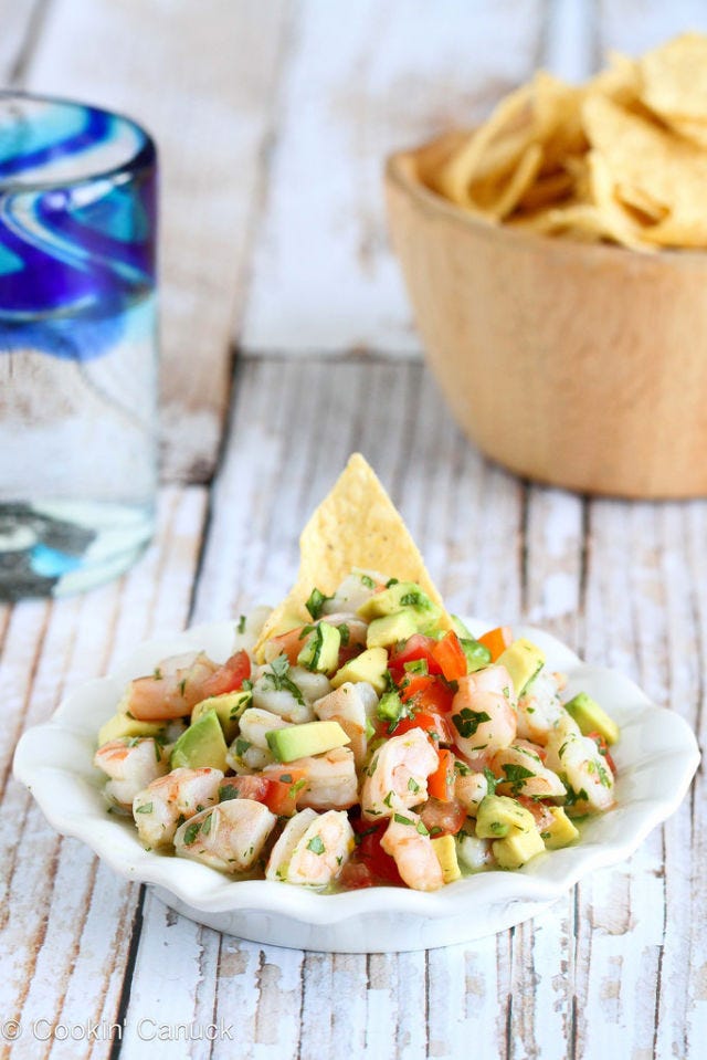 <p>Everyday is Cinqo de Mayo with this ingenious combination of all our favorite things — tequila, ceviche, and plenty of ripe avocado. Since it's not <em>actually</em> Cinqo de Mayo and there's no party, we understand if you don't share it with anyone.</p>
<p><strong>Get the recipe from <a href="http://www.cookincanuck.com/2014/04/tequila-spiked-shrimp-ceviche-recipe-avocado/" target="_blank">Cookin' Canuck</a>.</strong></p>