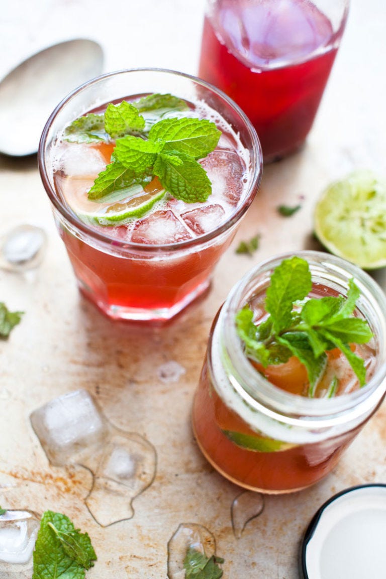 Rhubarb Gingerbeer Cocktails