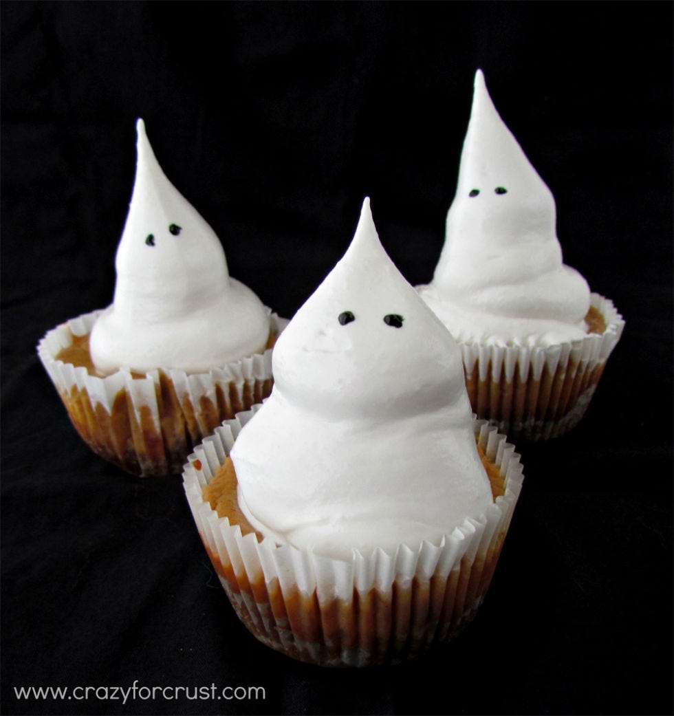 <p>As if you needed any excuse to whip up (and devour) cheesecake, here's a good one: these bite-sized snacks are Halloween-themed. Better make a test batch now to perfect it before the holiday, right?</p>
<p><strong>Get the recipe from <a href="http://www.crazyforcrust.com/2012/10/ghost-topped-pumpkin-cheesecakes-with-biscoff-crust/" target="_blank">Crazy for Crust</a>.</strong></p>