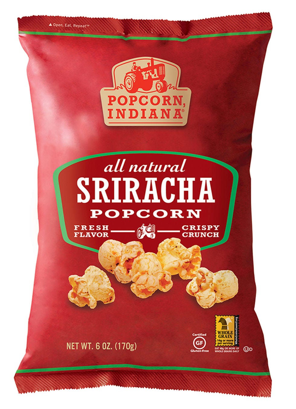 <p>Popcorn, Indiana completely nails the Thai sriracha flavor in its new, addictive, makes-your-nose-run snack. The popcorn kernels are a smidgen on the chewy side, but it's forgivable given how spot-on the flavors are.</p>
<p><strong>Popcorn, Indiana Sriracha Popcorn, <em><a href="http://www.popcornindiana.com/buy/318" target="_blank">popcornindiana.com</a></em></strong></p>