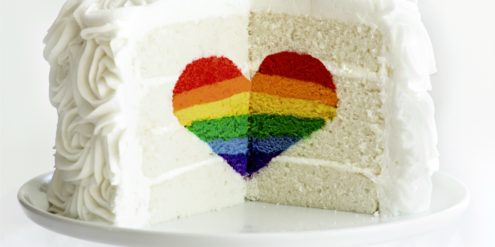 Rainbow Heart Cake
