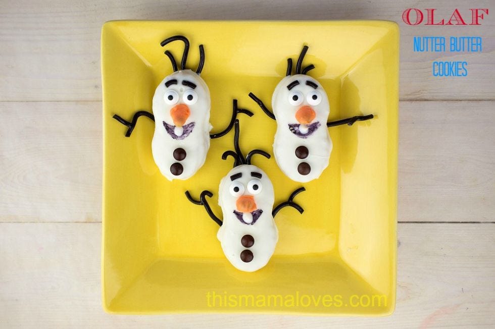 <p></p>
<p><strong>Get the recipe from <a href="http://www.thismamaloves.com/olaf-nutter-butter-cookies-recipe/" target="_blank">This Mama Loves</a>.</strong></p>