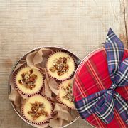 <p>These marvelous mini cheesecakes, with a sweet pecan topping and buttery shortbread crust, are perfect to serve guests at a holiday dinner party or to give away as a gift.</p>
<p><strong>Recipe:</strong> <a href="http://www.countryliving.com/recipefinder/mini-cheesecakes-sugared-pecans-recipe-clx1213" target="_blank">Mini Cheesecakes with Sugared Pecans</a></p>