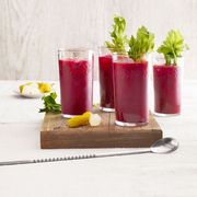 Roasted beets add a distinctive earthy quality to the classic Bloody Mary.
<br /><br />
<b>Recipe:</b> <a href ="http://www.countryliving.com/recipefinder/spicy-beet-bloody-marys-recipe-clv0314"target="_blank">Spicy Beet Bloody Mary</a>
