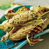 grilled corn on the cob with roasted garlic and herbs
