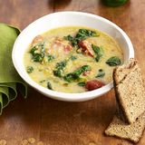 red lentil and chorizo soup