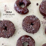 baked triple chocolate donuts