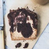 triple chocolate vanilla swirl crumb cake