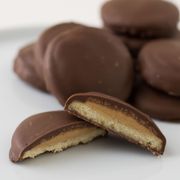 chocolate coated peanut butter cookies
