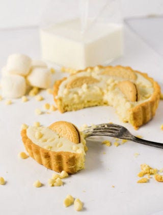 triple white chocolate tart