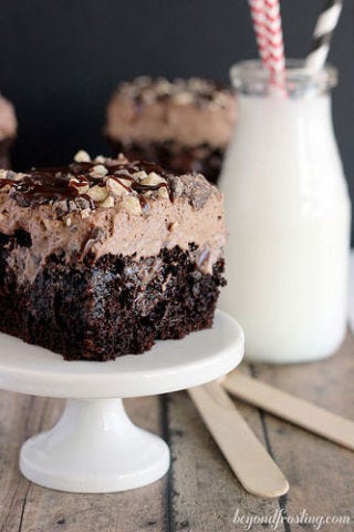 triple chocolate poke cake