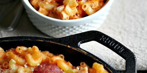<p></p> <p><strong>Get the recipe from <a href="http://www.heathersfrenchpress.com/2014/02/skillet-mac-cheese-pizza-style.html" target="_blank">Heather's French Press</a>.</strong></p>