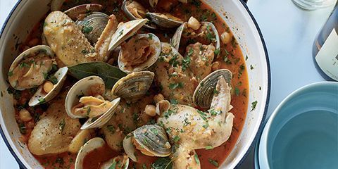 Beer Braised Chicken Wings with Clams and Chickpeas Recipe