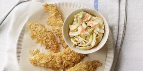 Tortilla-Crusted Fish Sticks & Slaw