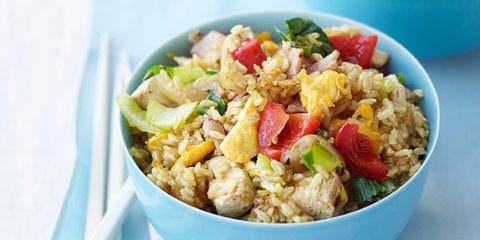 Singapore-Style Chicken Fried Rice